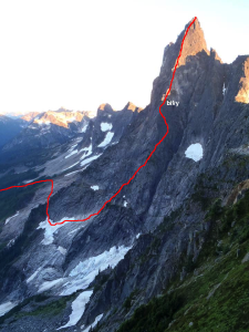 The NE Buttress of Slesse (5.9, 20-25 pitches TD).