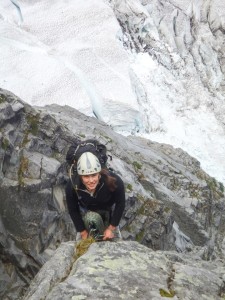 An exposed belay.