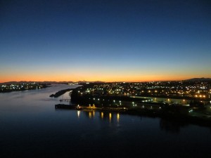 Sunset from the Alex Fraser Bridge.