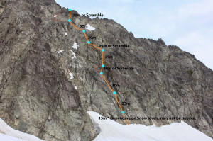 West face bolted descent route. Photo: Altus Mountain Guides