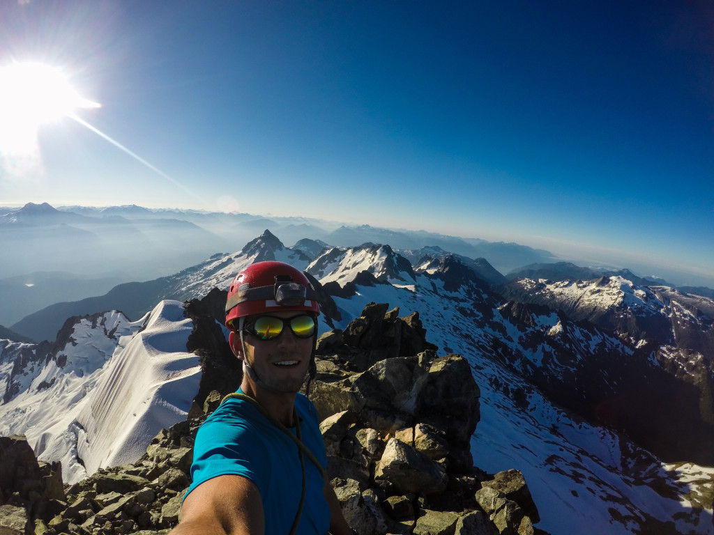 Summit selfie on top of Dione. Photo: Matteo Agnoloni