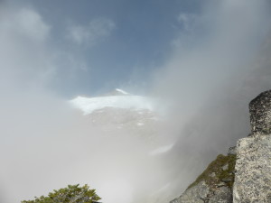 First sight of Eldorado through a hole in the clouds