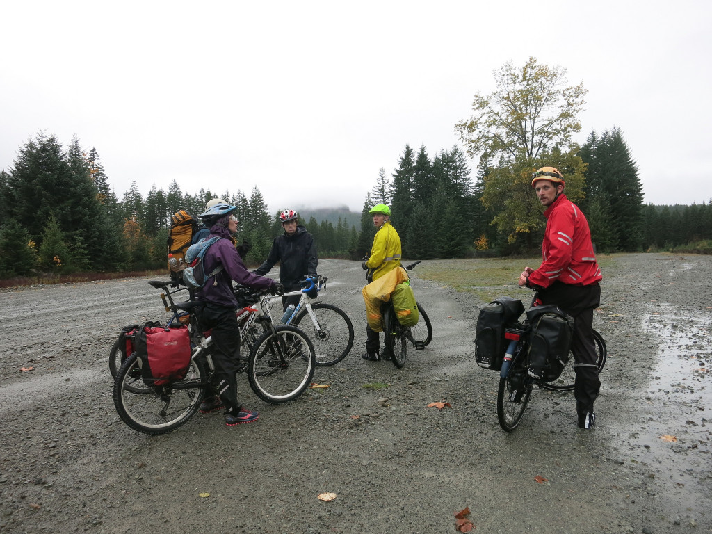 Soaked cyclists