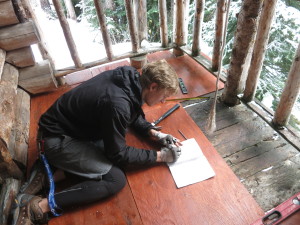 George making porch measurements. Photo: Alberto