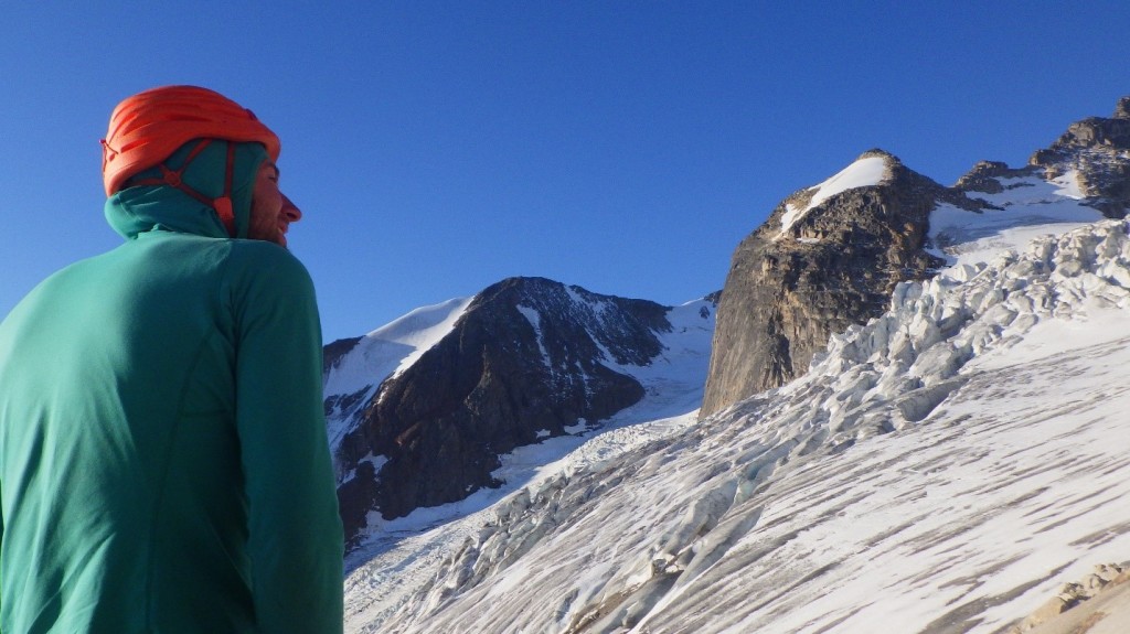 Jeff looking over the glacier. Photo by: Cora Skaien.