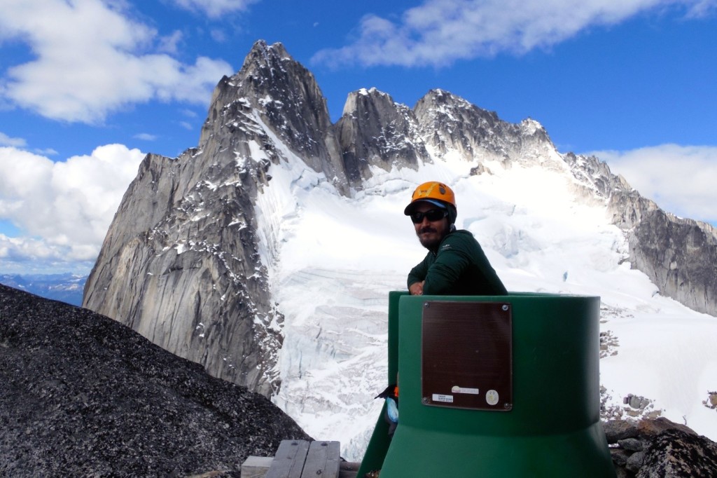 Artem using the picturesque outhouse. Photo by: Natalie Makepeace.