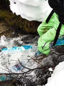 Marie becoming uncomfortably well acquainted with a creek. Credit - Nathan