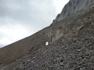 Coming down the scree