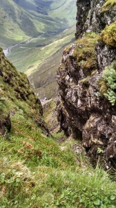 The steep drop below - Aonach Eagach