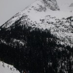 The group under Cayoosh before skiing down to the hut