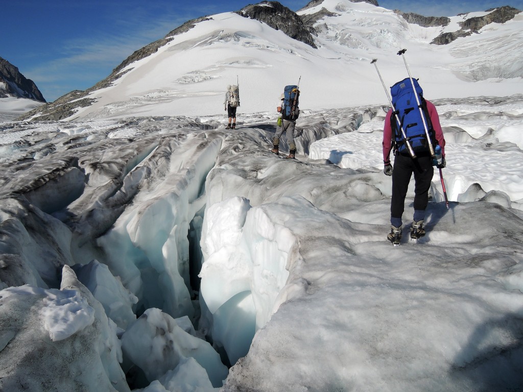 Crossing the Manatee glacier en route to Wahoo