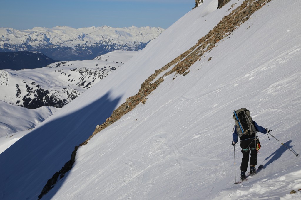 Casandra dropping into the MacBeth Glacier (P: Tobias)