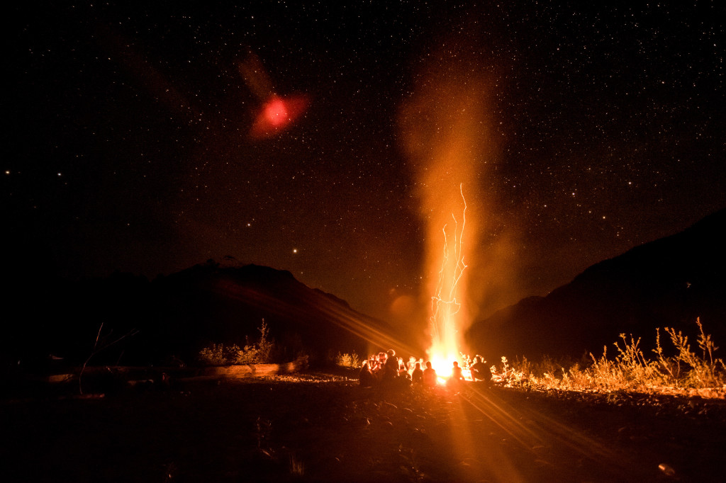 Winner: Gathered round the fire, Son of Rock participants share stories and laughs in between ruthless marshmallow fights. Squamish Valley. Photo by Nathan Starzynski