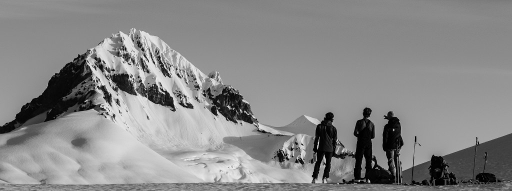 Runner up: The Mighty Atwell - VOCers discuss lines on Atwell Peak during a crossing of the Garibaldi Neve. Photo by Matt Kennedy