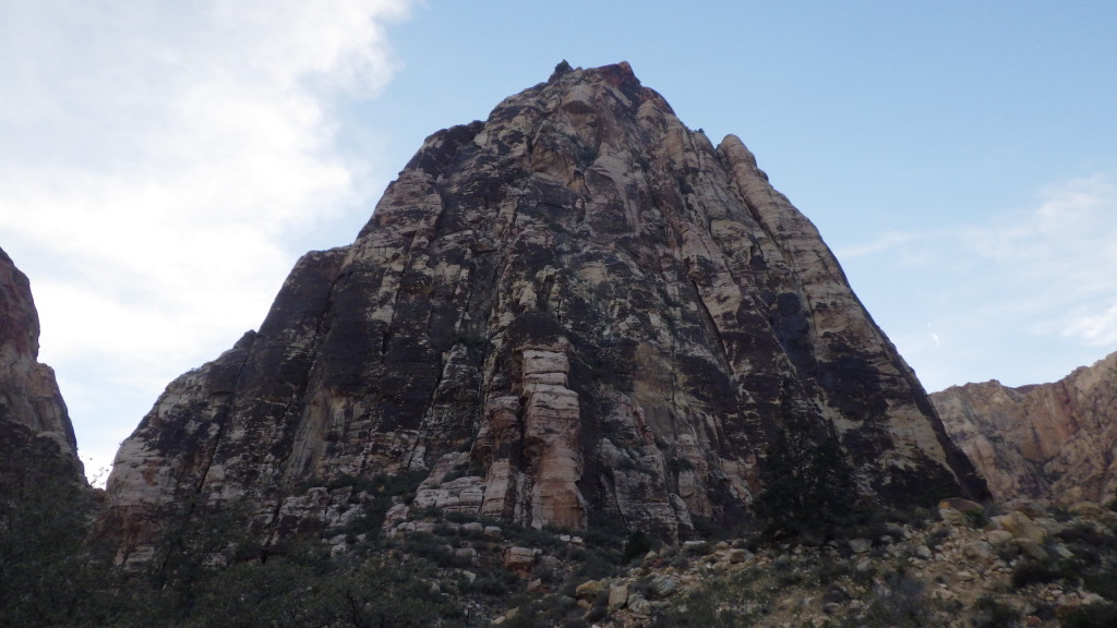 Cat in the Hat goes up the left side. You might be able to see a person at the top of the climb, about half way up this rock.