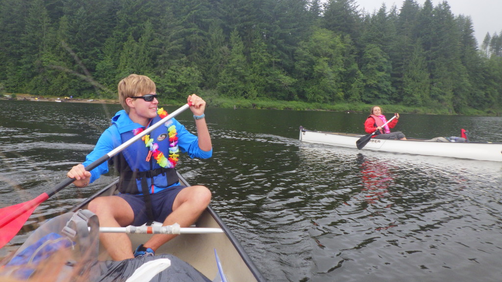 Paddling on Lois Lake. Photo taken by Cora.