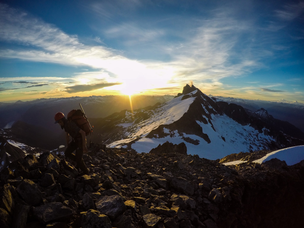 Kevin topping out on the summit of Serratus. Photo: Matteo Agnoloni