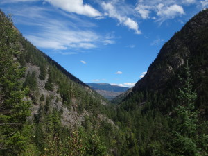 Looking back along the valley