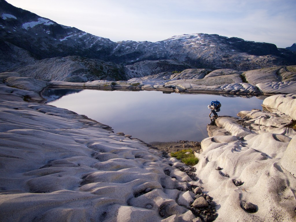 Spencer at tarn below Mt John Clarke (Photo: S. Higgs)