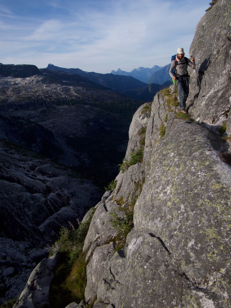 Spencer channeling his inner mountain goat above Princess Louisa Inlet (Photo: S. Higgs)