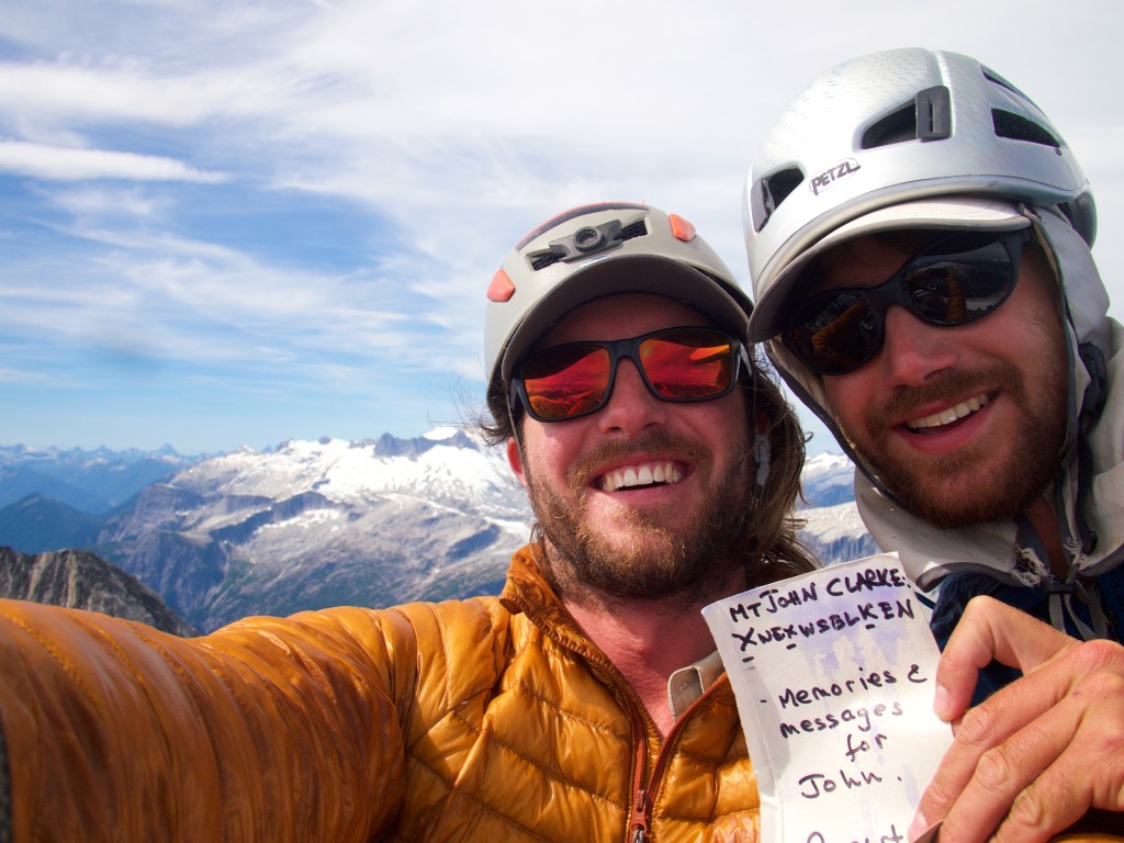 Spencer and Stuart at the summit of Mt John Clark (Photo: S. Higgs)