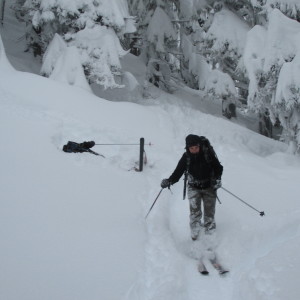 What do you do when your buddy is stuck in deep pow? Smile and move on.