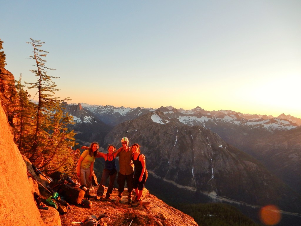 Sunset views from our bivy ledge. Photo by Else Bosman