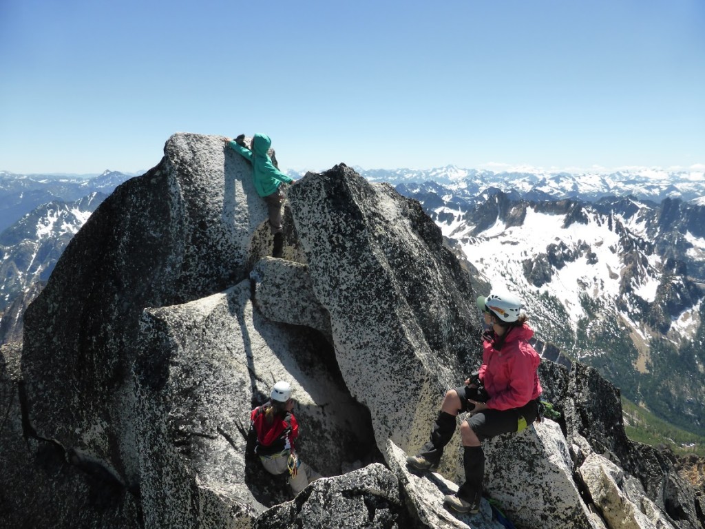 ”If you get your foot on the true summit, it counts” spoken by Sarah, enacted by Natalie. Photo by Dmitri Oguz. 