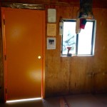 The new door at Harrison Hut 2017 before the passenger is installed.