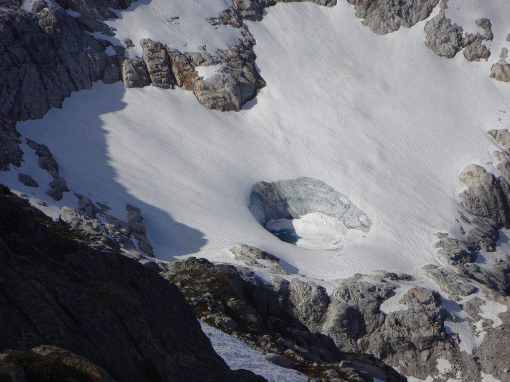 Sinkhole in the glacier.