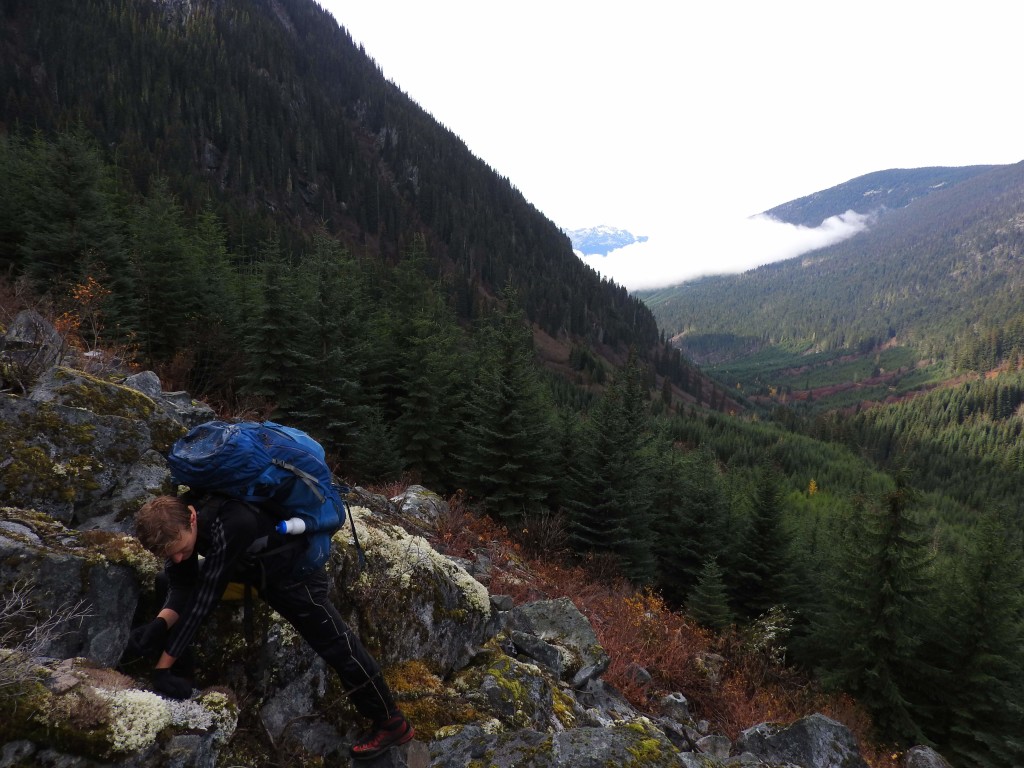 George inspecting the lichen