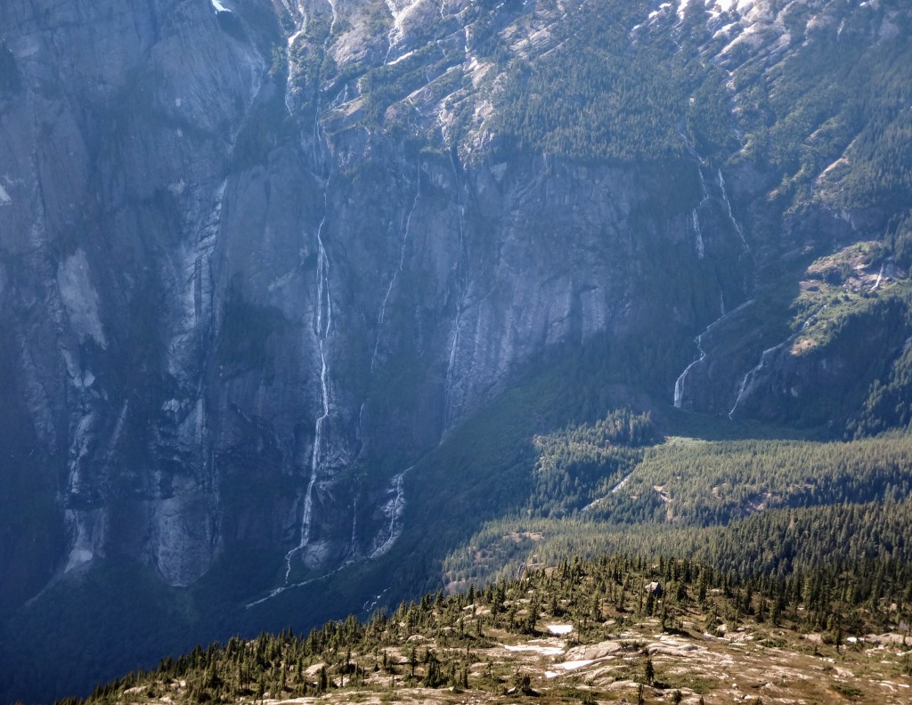 Waterfalls cascading down nearby the Princess Louisa wall