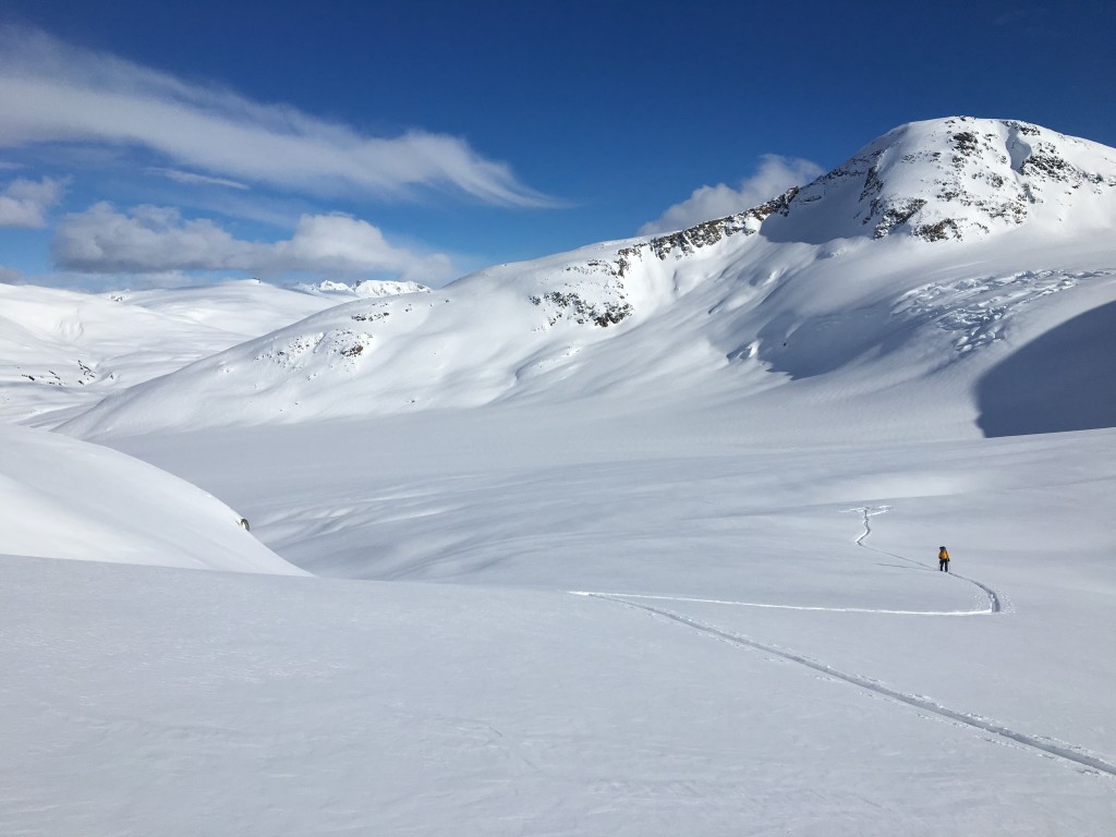 Tobias crushing the skintrack