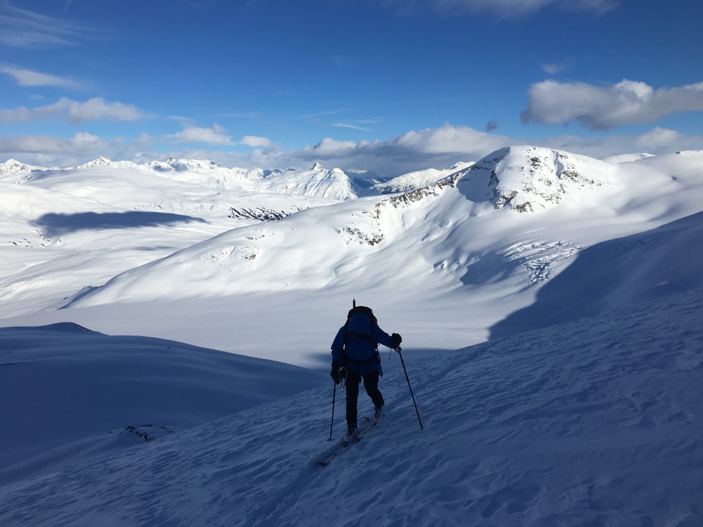 Nick crushing the skintrack, this time in blue