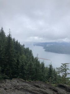 Cloudy views just before getting to the South summit