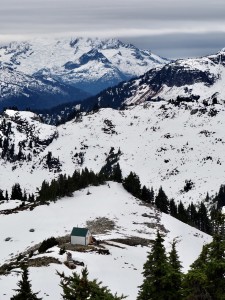 Mount Brew and Outhouse visible from Brew Peak. Photo Cred: Erica Haugland