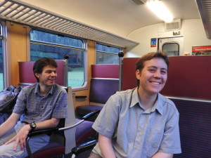 Riding the train with Esther and Martin