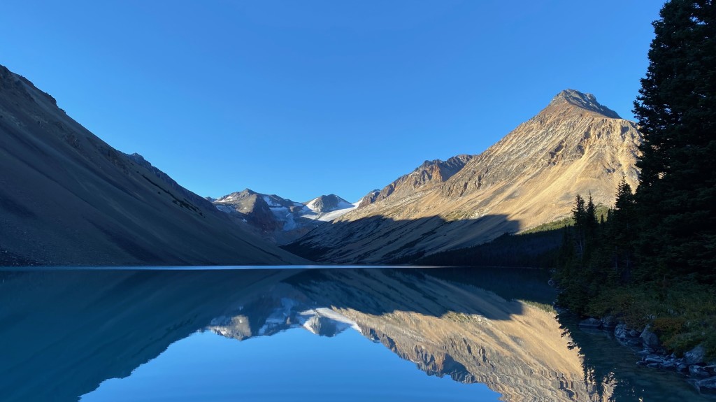 Lorna Lake is calm... we are not. (Photo by Richard Shaw)