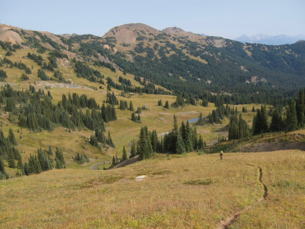 Richard shreds the descent of High Trail (photo by Alberto Contreras)