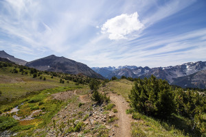 Following the trail around treeline.