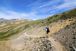 Philippe leading the way, undeterred by the horseflies.