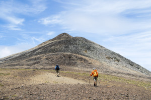 Philippe and Josh lead the way to the unnamed peak.