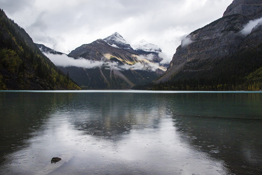 A bit of rain started to fall at Kinney Lake. The storms would come and go in waves throughout the day.