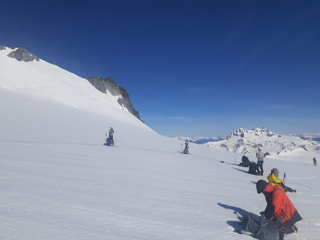 Break before the final motion to summit. Photo: MJ W. 