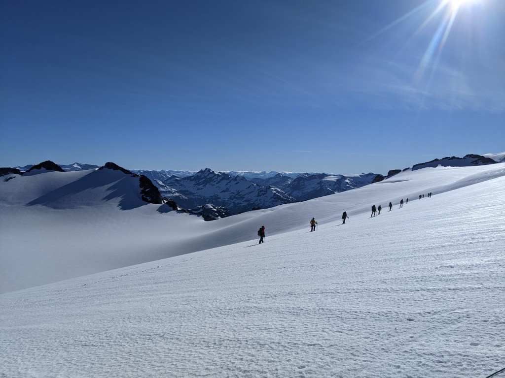 Traveling across the Mamquam icefield. Photo: Julia F. 