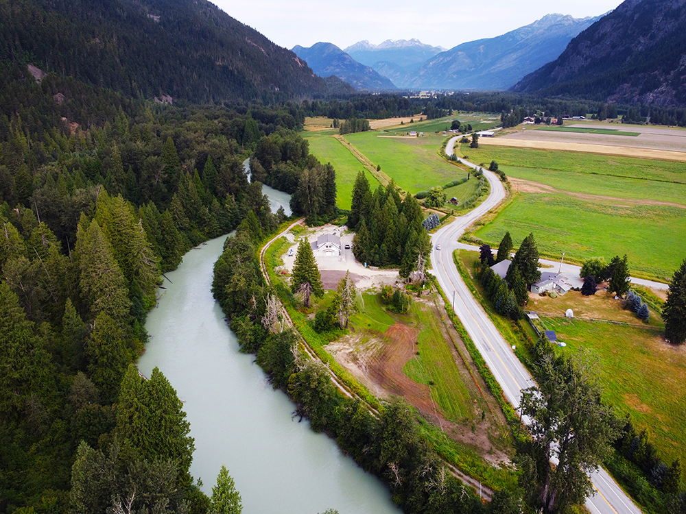 I put the drone up for a bit as we waited, and discovered that we were camped mere meters from a large river.