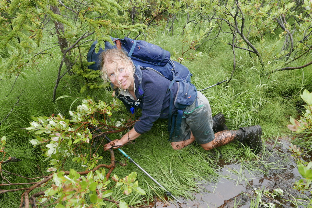 Birgit in the swamp.