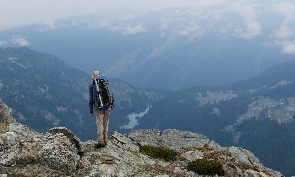 Looking down towards the Battleship Lakes area from Bellavista Ridge.