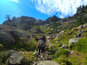 Rolland and Gulen hiked toward the Pump peak