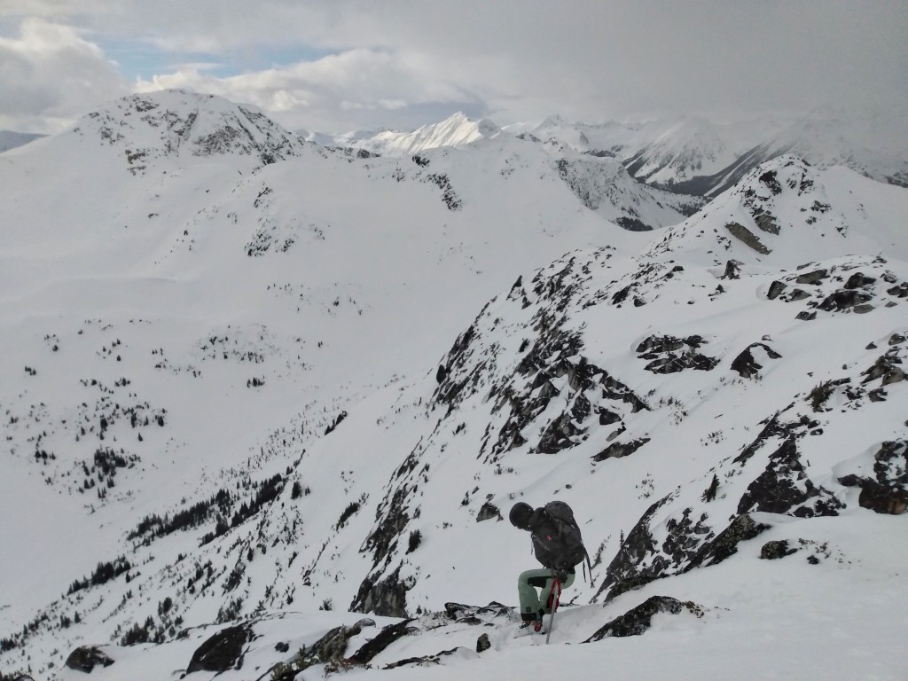 Kaylie on the bootpack down.